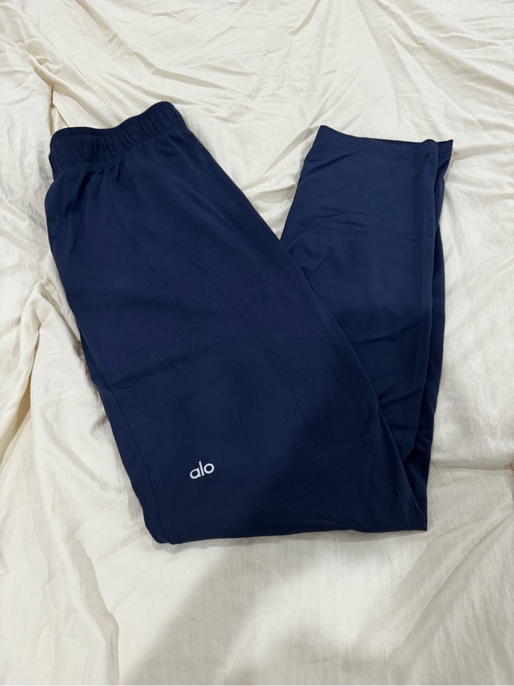 ALO Yoga Navy Jogger Pants with Logo